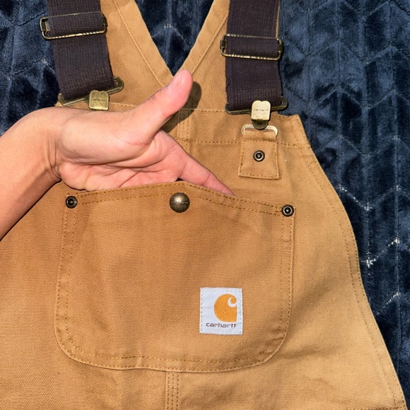 Carhartt Overalls Bibs Double Knee Kids Youth Chore Workwear Farm Utility Sz 10 - Picture 3 of 14